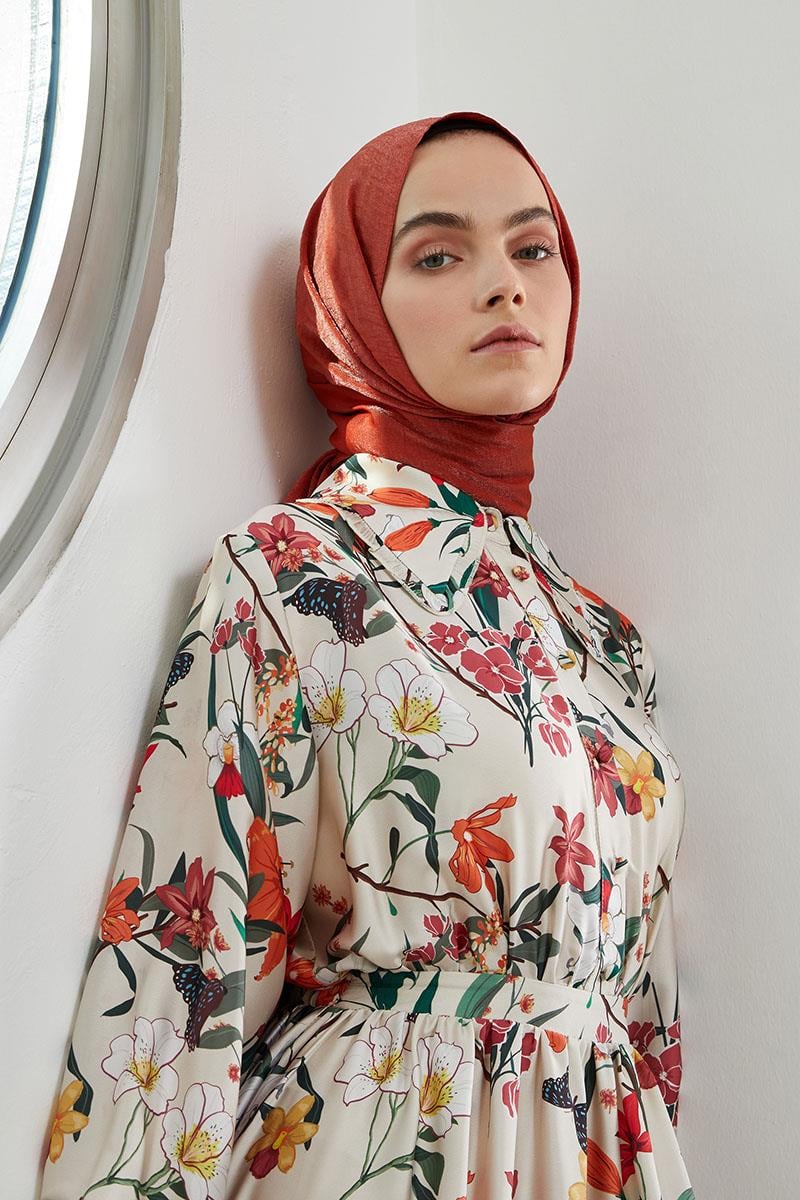 Fivescarf Mercan Shine Begonia Şal