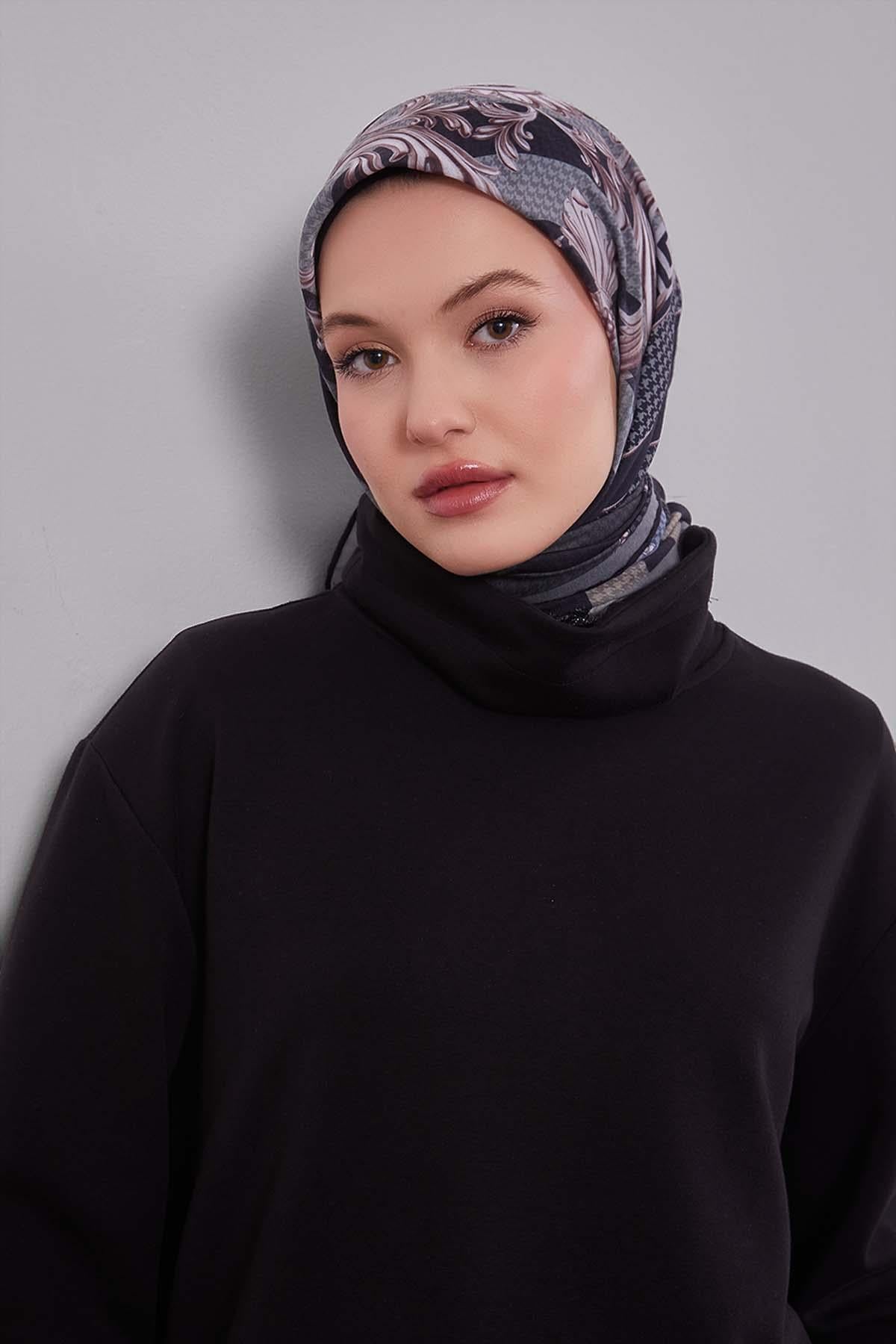 Fivescarf Mint Yeşili Boncuk Desen Silk Coton Eşarp