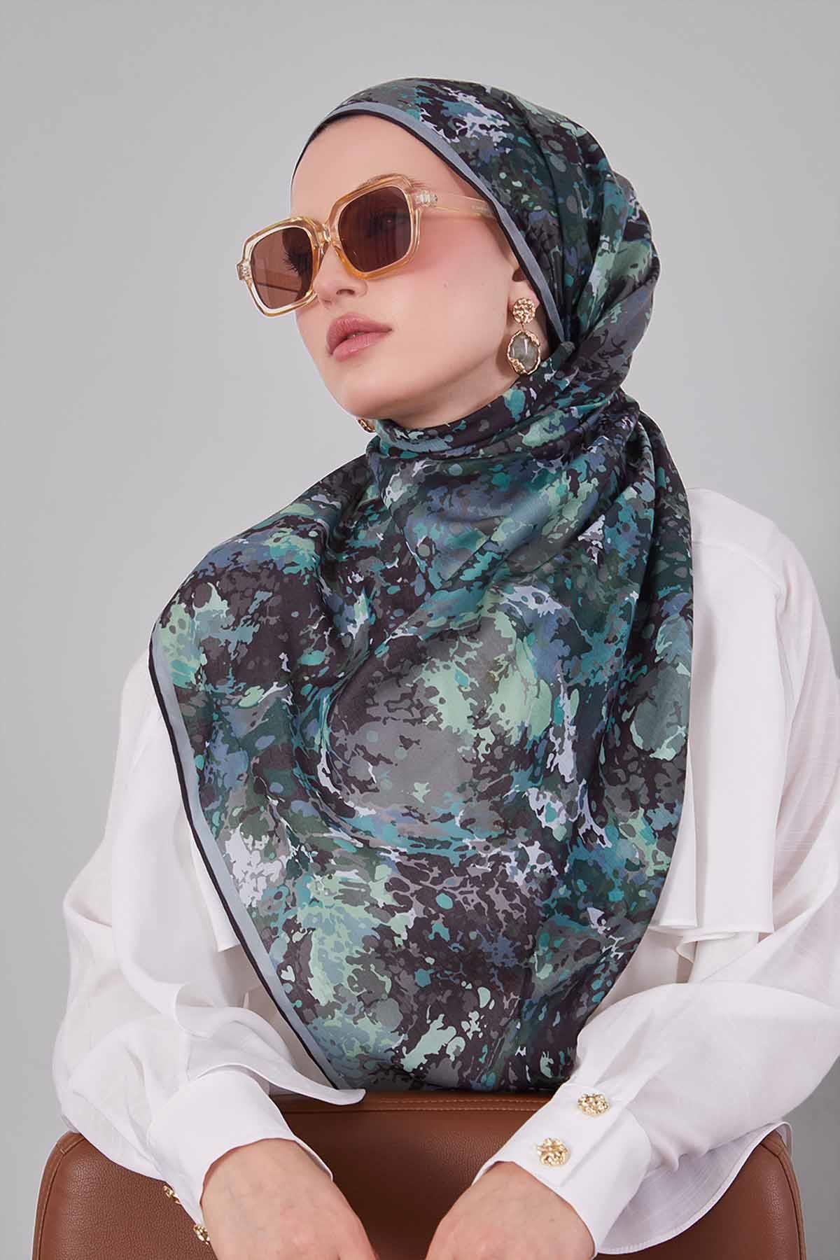 Fivescarf Mint Yeşili Damla Desen Silk Coton Eşarp