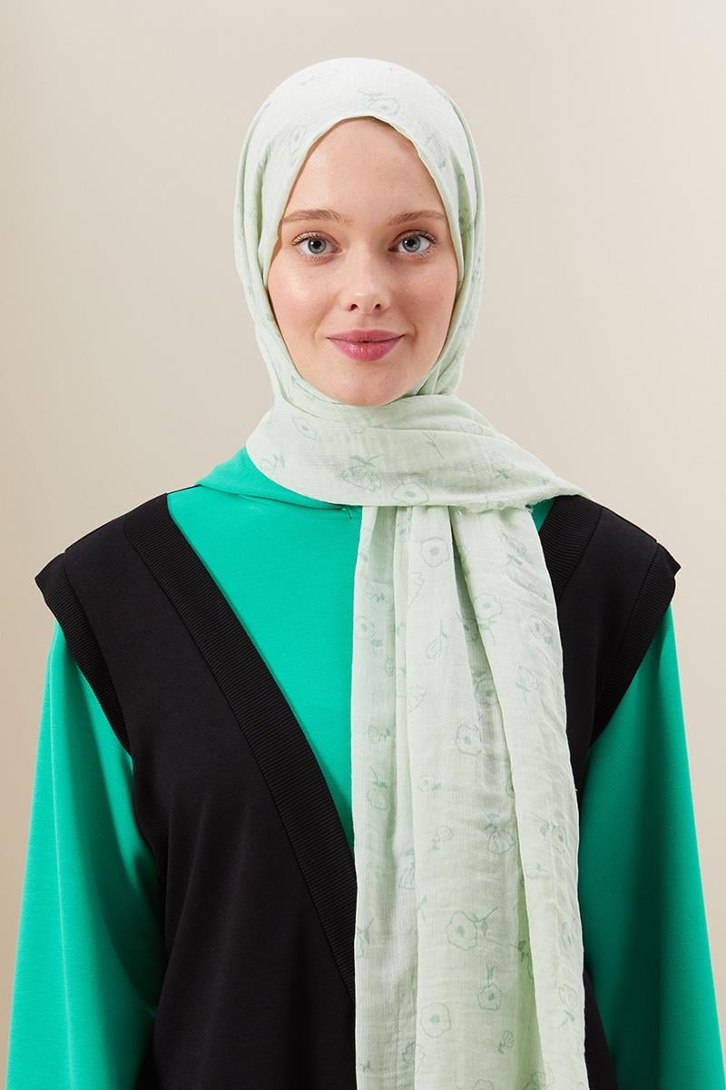Fivescarf Mint Yeşili Gül Comfort Line Şal