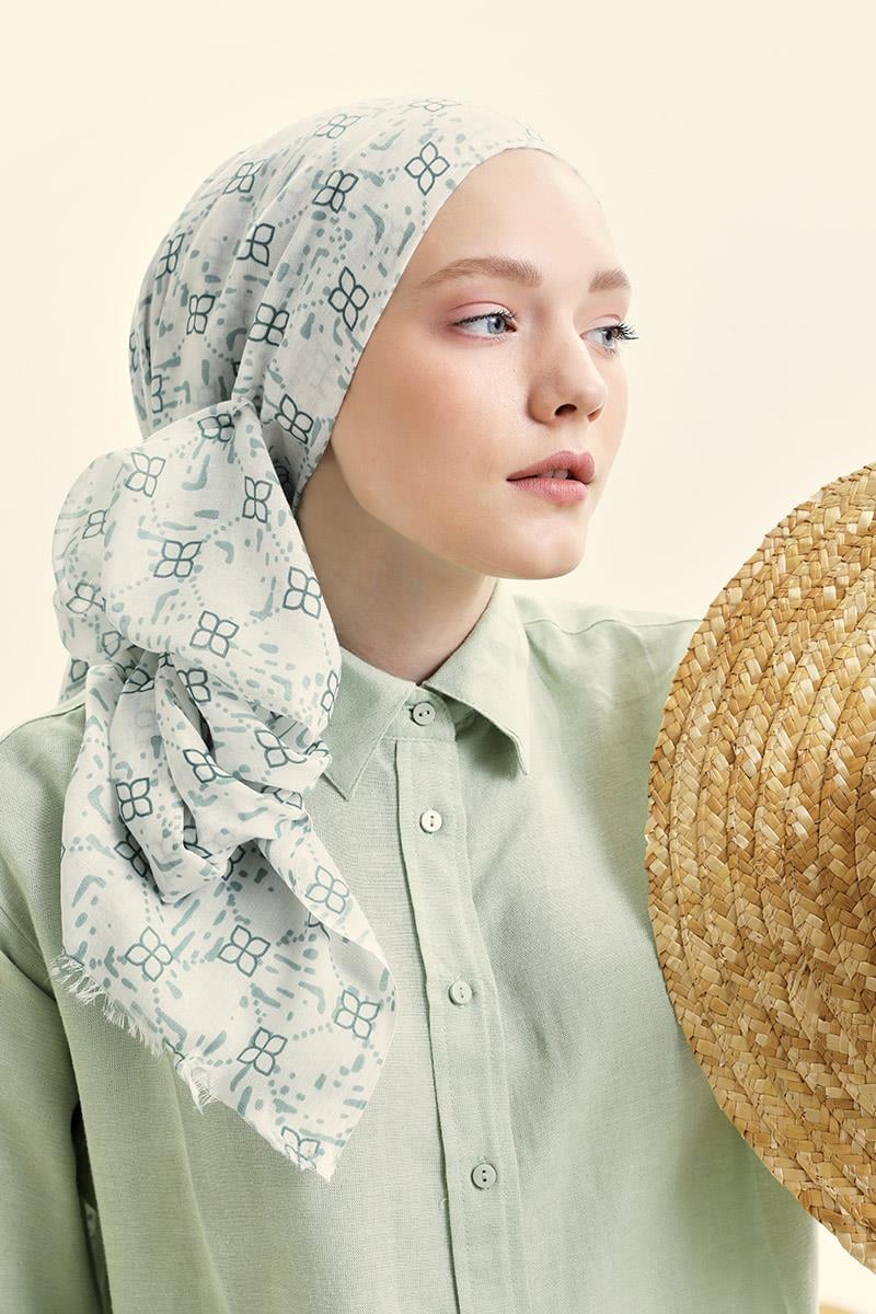 Fivescarf Mint Yeşili Relax Yaprak Şal