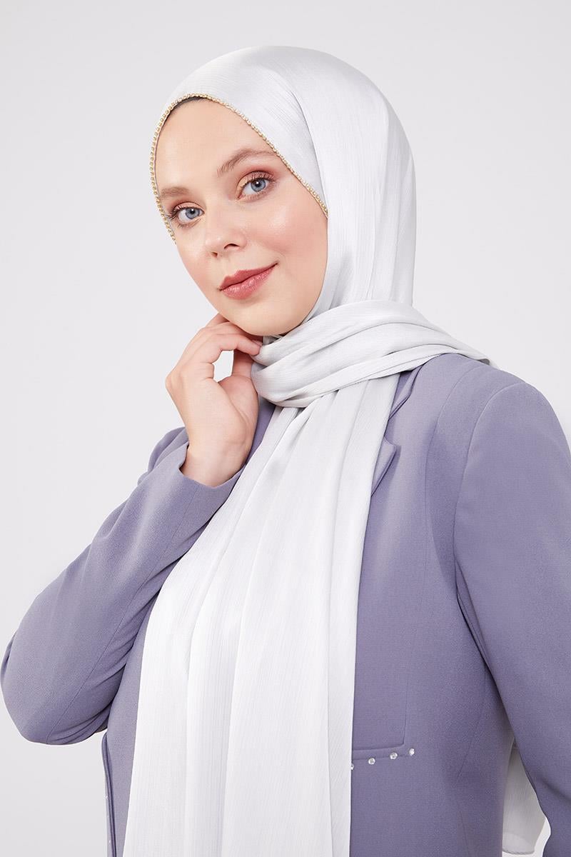 Fivescarf Mint Yeşili Yanları Taş Şeritli Brilant Şal