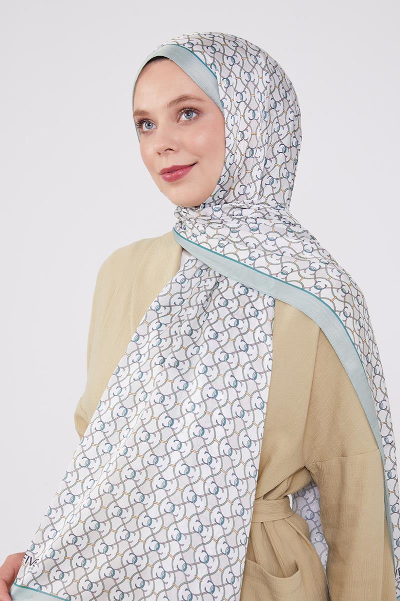 Fivescarf Mint Yeşili Zincir Desen Brand Şal