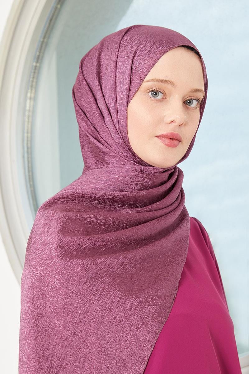 Fivescarf Mor Elmas Abiye Şal