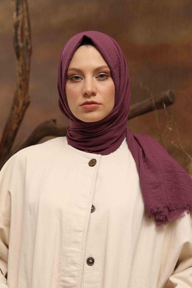 Fivescarf Mor Maxi Cotton Şal