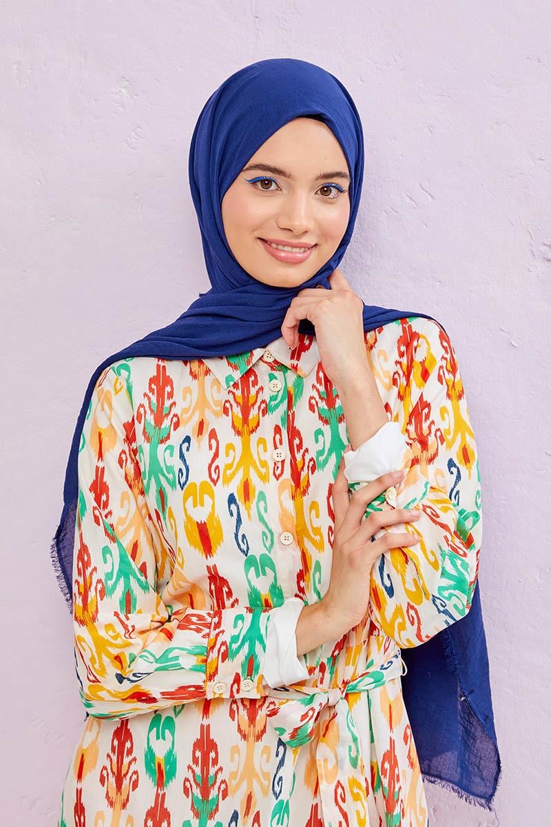 Fivescarf Mor Olay Pamuk Şal