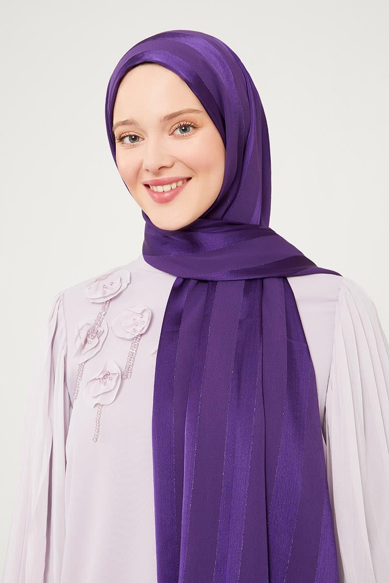 Fivescarf Mor Sim Şeritli Tokyo Şal