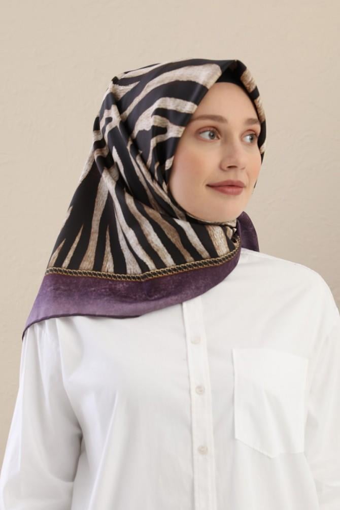 Fivescarf Mor Twill Digital Eşarp