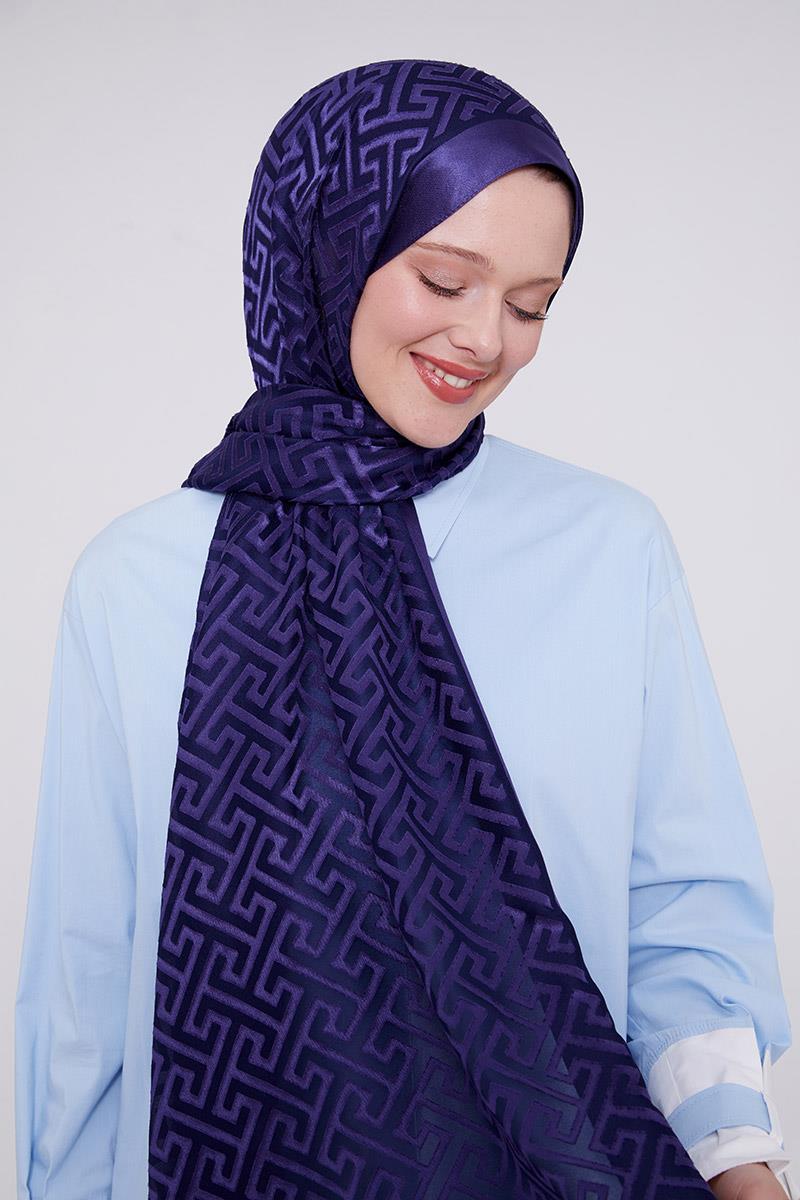 Fivescarf Morcivert Labirent Desen Deluxe Devore Şal
