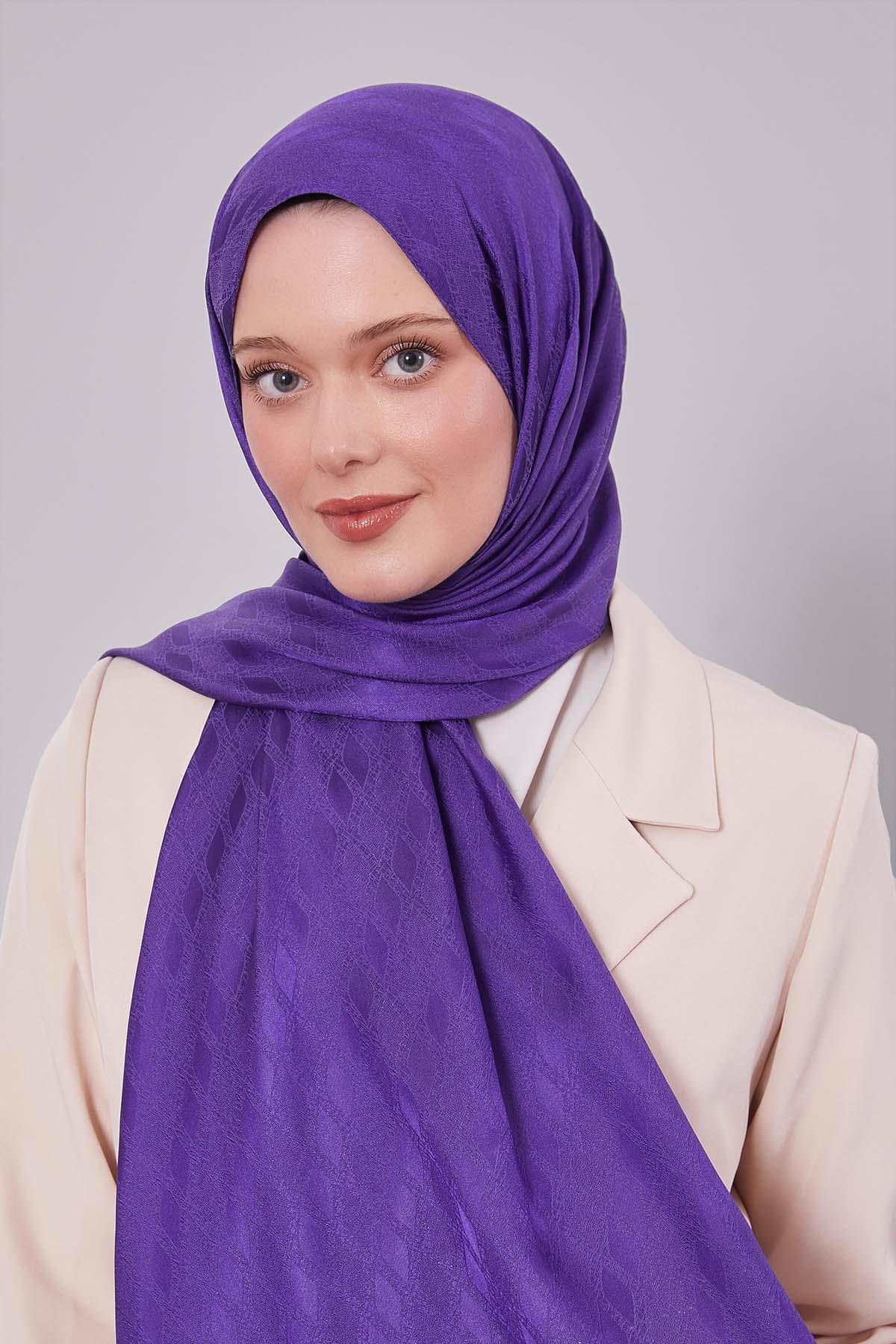 Fivescarf Morcivert Örgü Desen Jakar Şal
