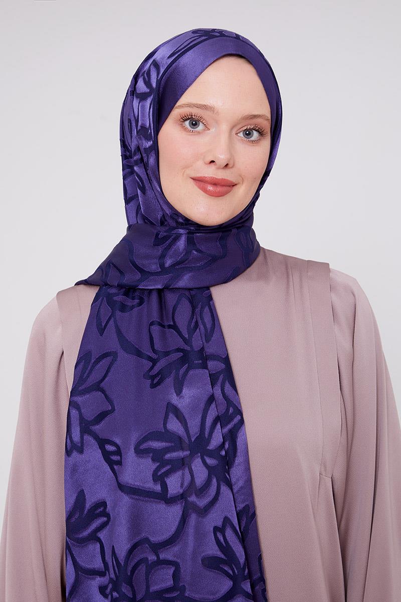 Fivescarf Morcivert Yonca Desen Deluxe Devore Şal