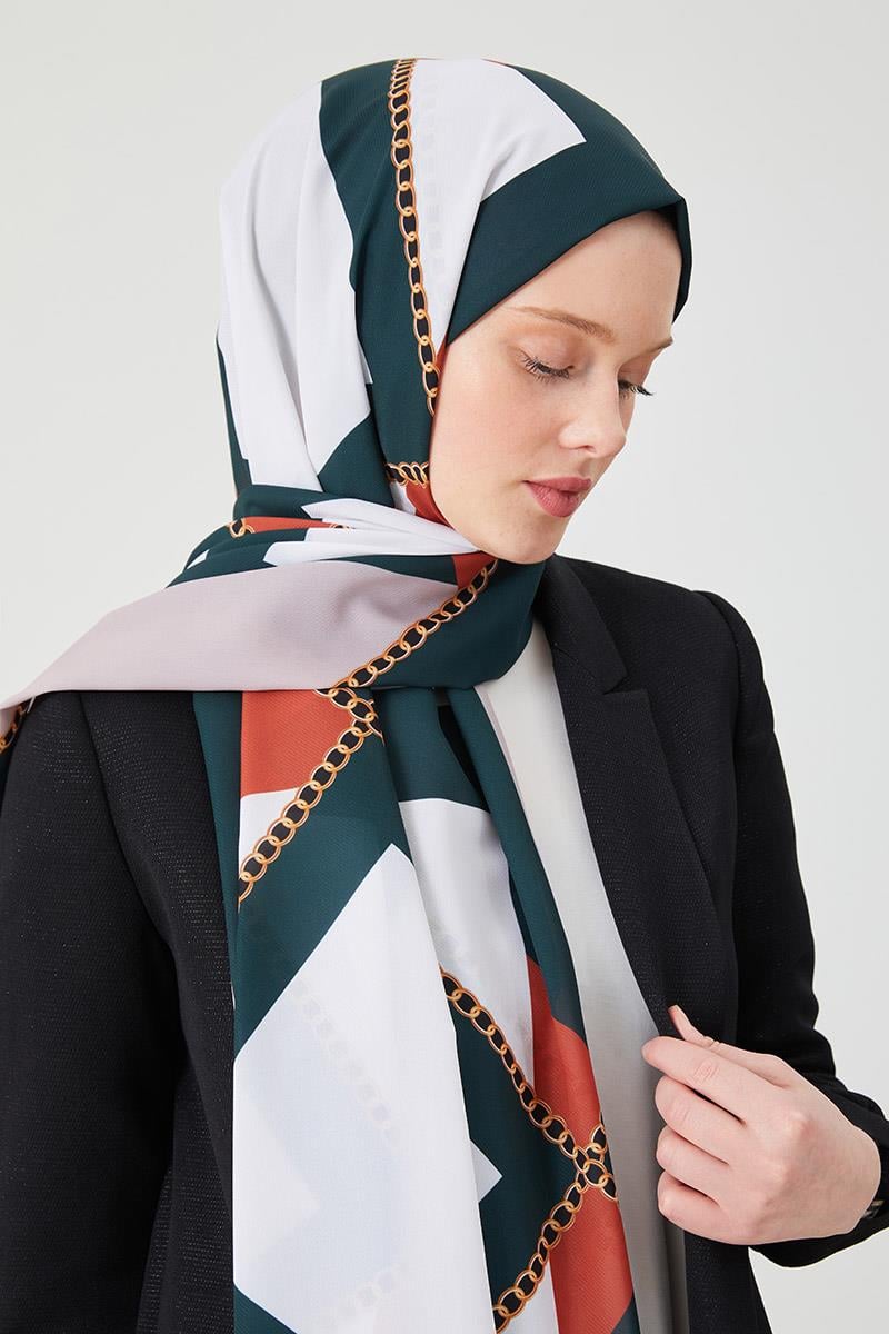 Fivescarf Nefti Halka Desen Violet Medine İpeği Şal
