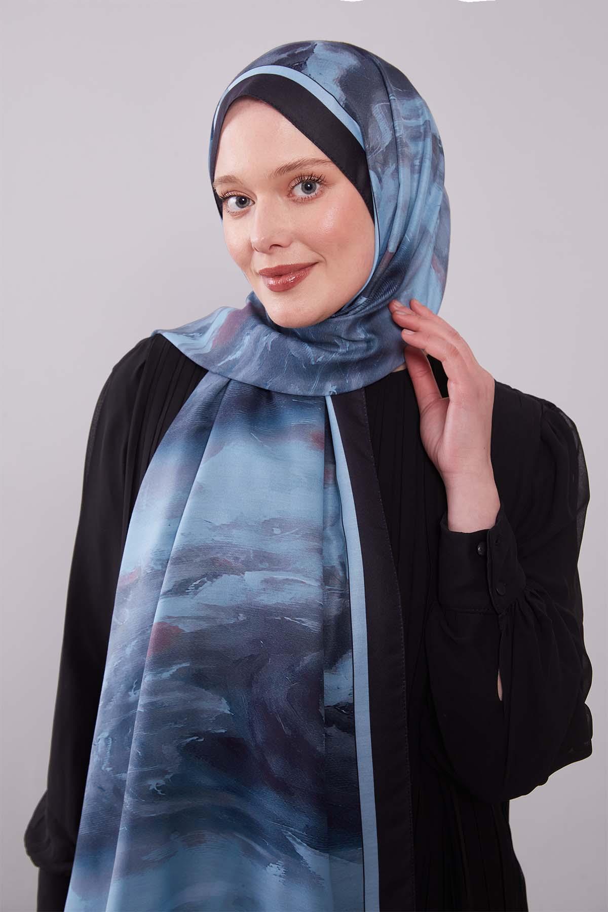 Fivescarf Okyanuş Yeşili Soyut Desen Clover Şal
