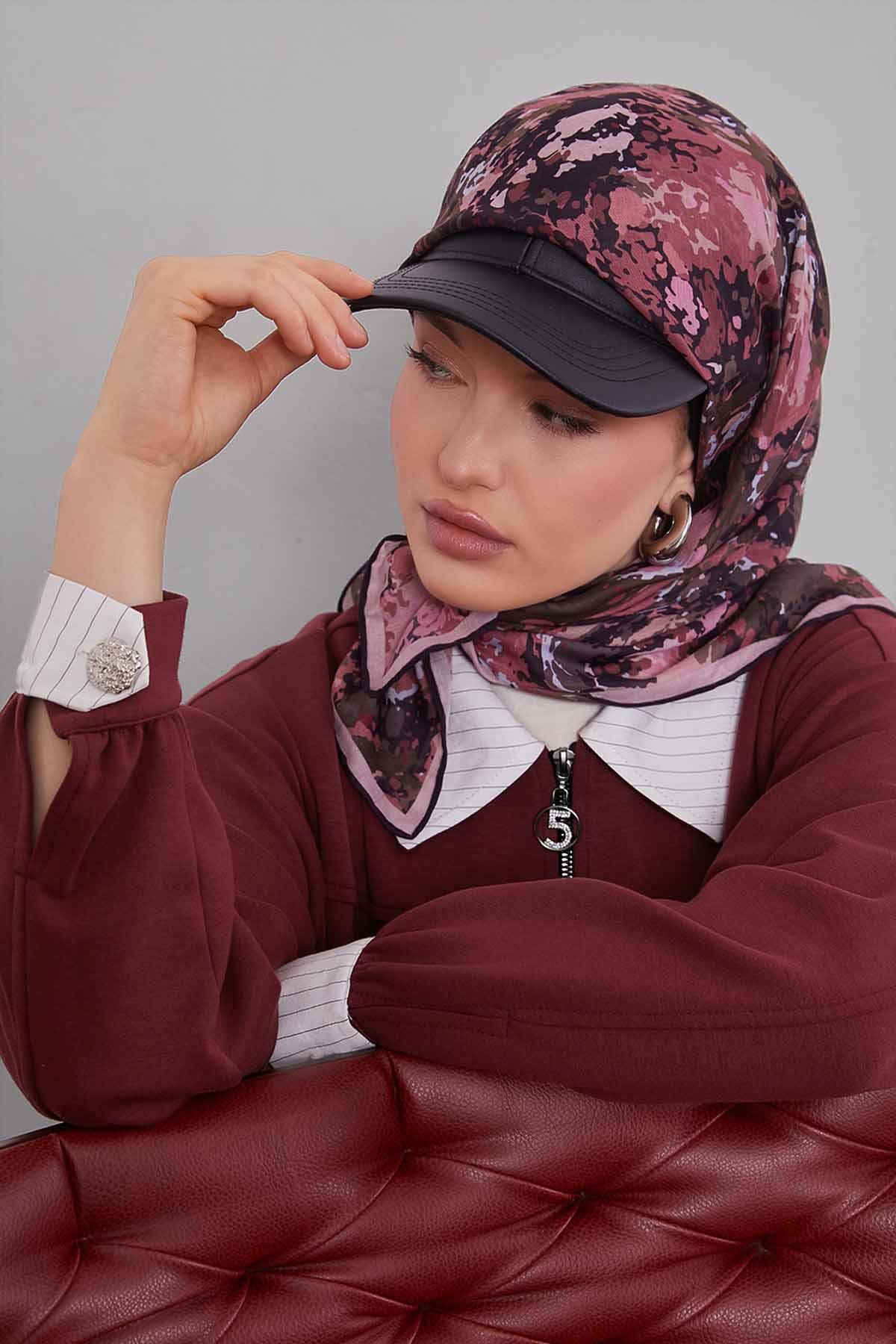 Fivescarf Pembe Damla Desen Silk Coton Eşarp