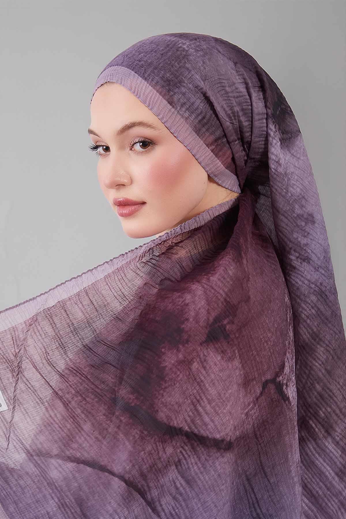 Fivescarf Pembe Geçişli Müslin Cotton Şal