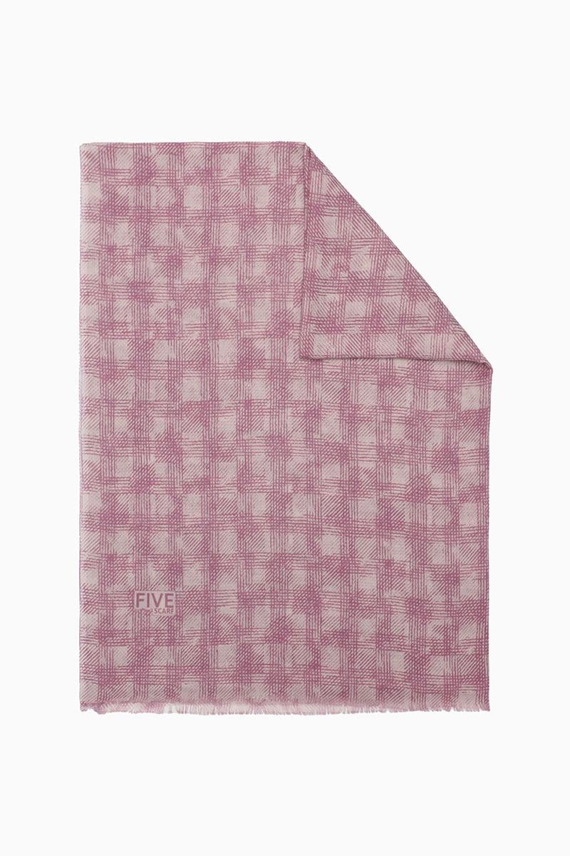 Fivescarf Pembe Relax Ekose Desen Şal