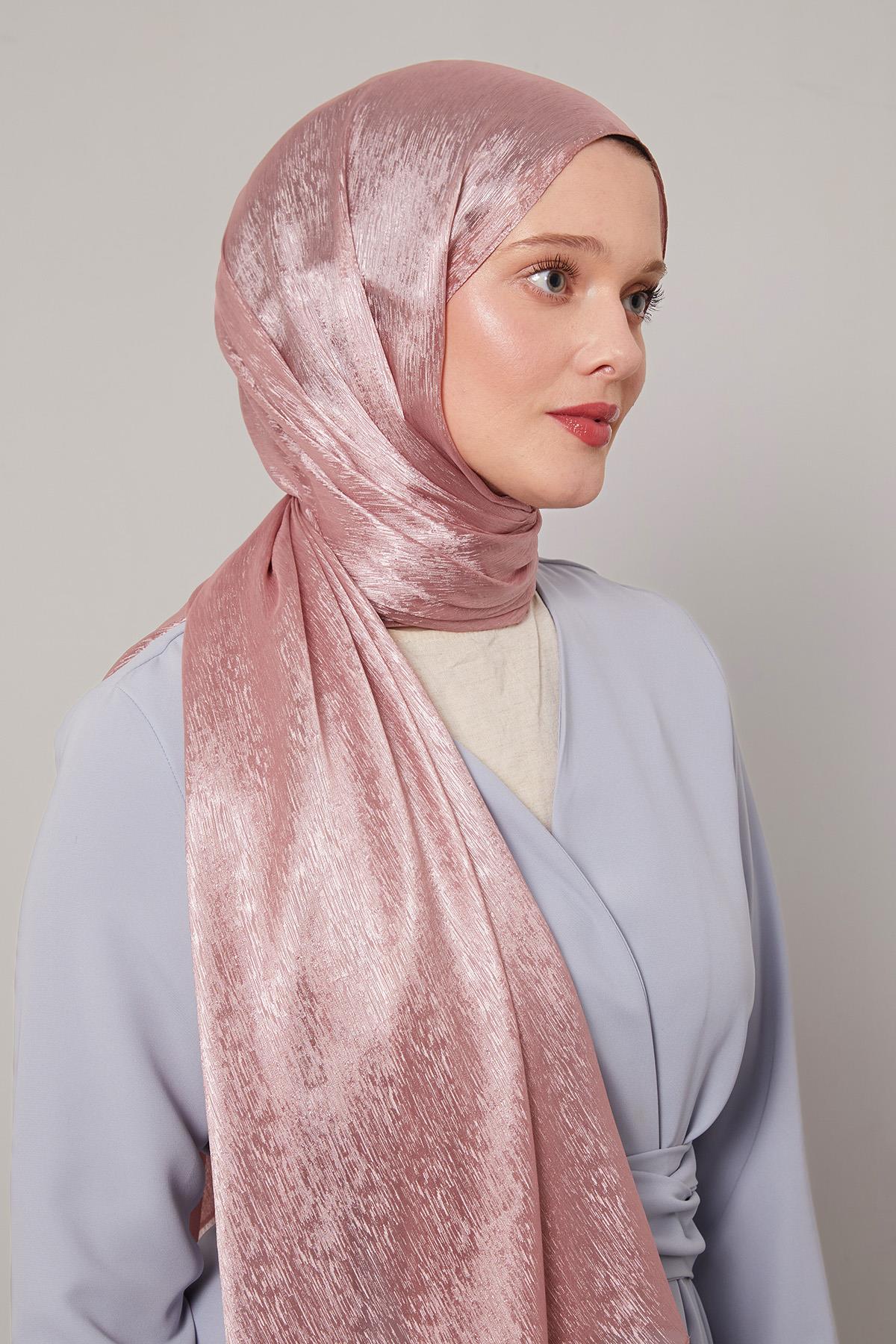 Fivescarf Pembe Simli Diamond Şal