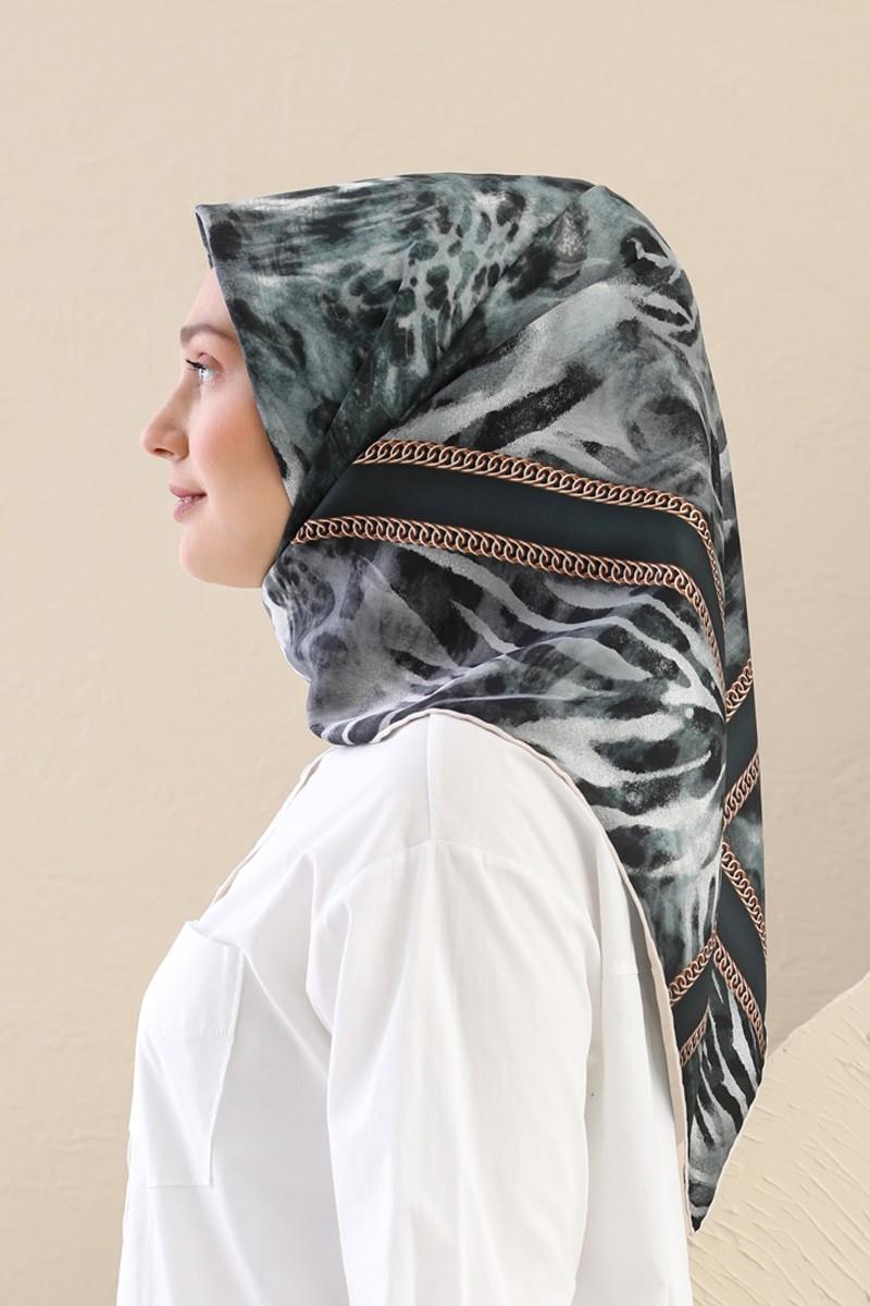 Fivescarf Petrol Mavisi Twill Digital Eşarp