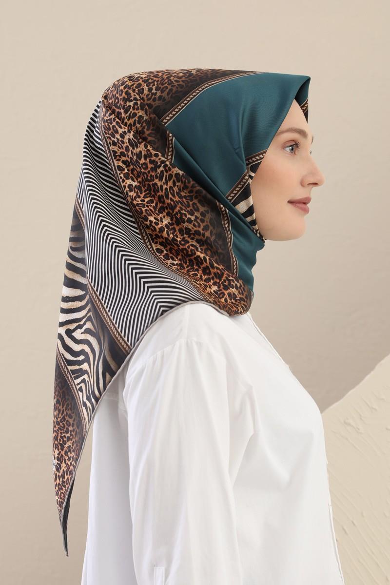 Fivescarf Petrol Mavisi Twill Digital Eşarp