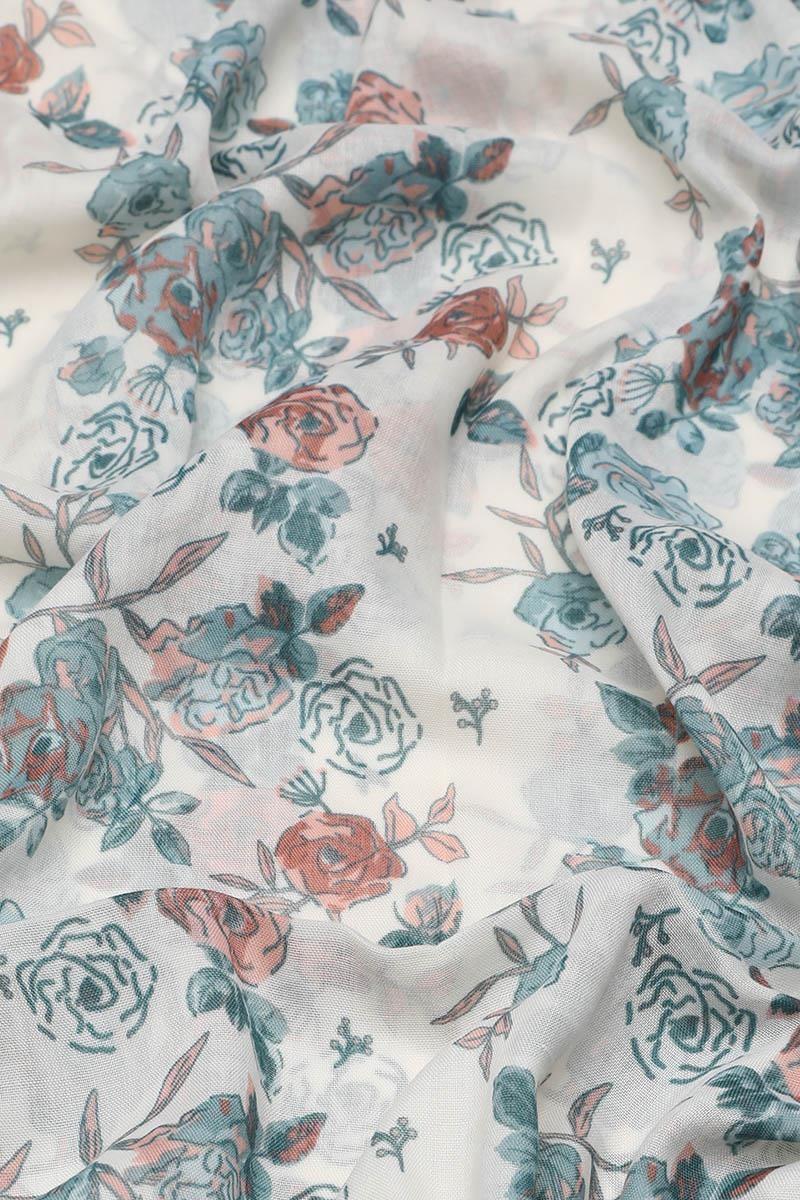 Fivescarf Petrol Yeşili Relax Rose Şal