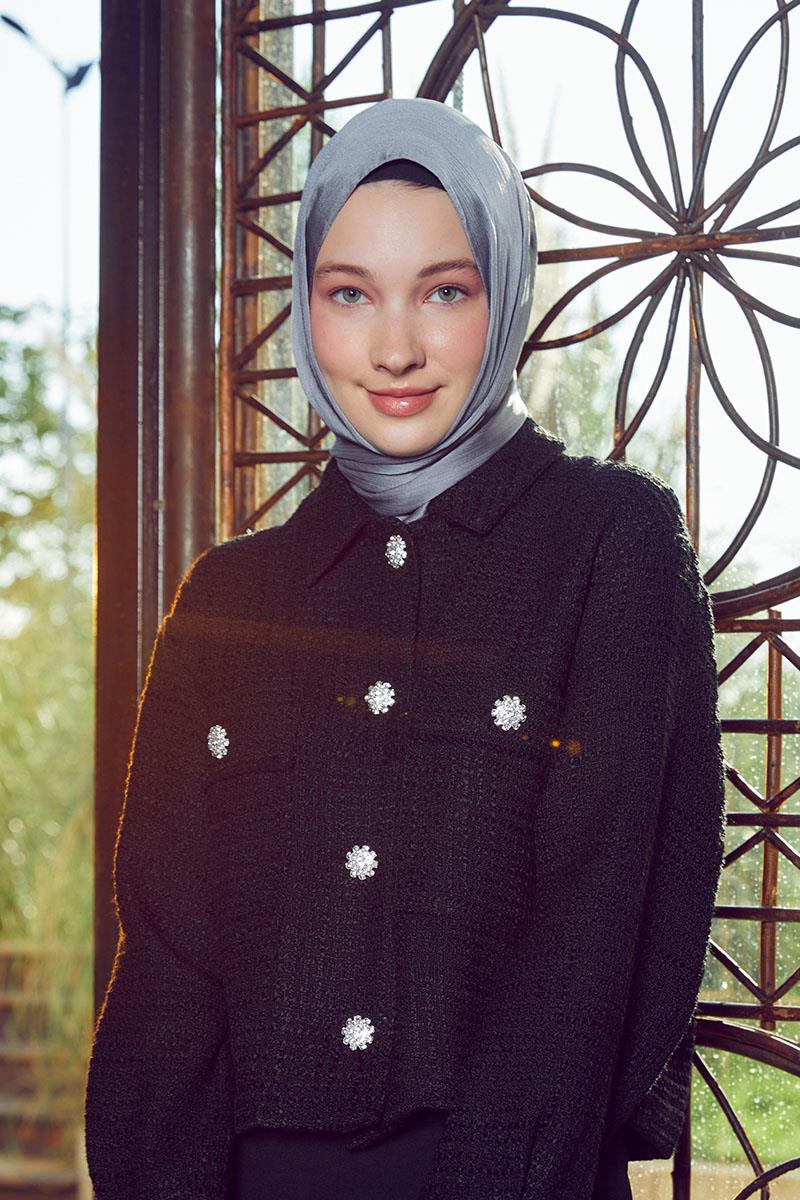 Fivescarf Platin Brillant Abiye Şal
