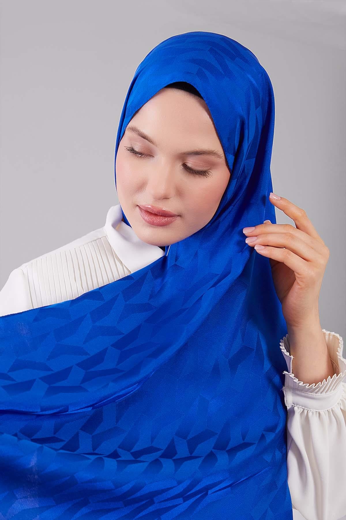 Fivescarf Saks Geometrik Desen Jakar Şal