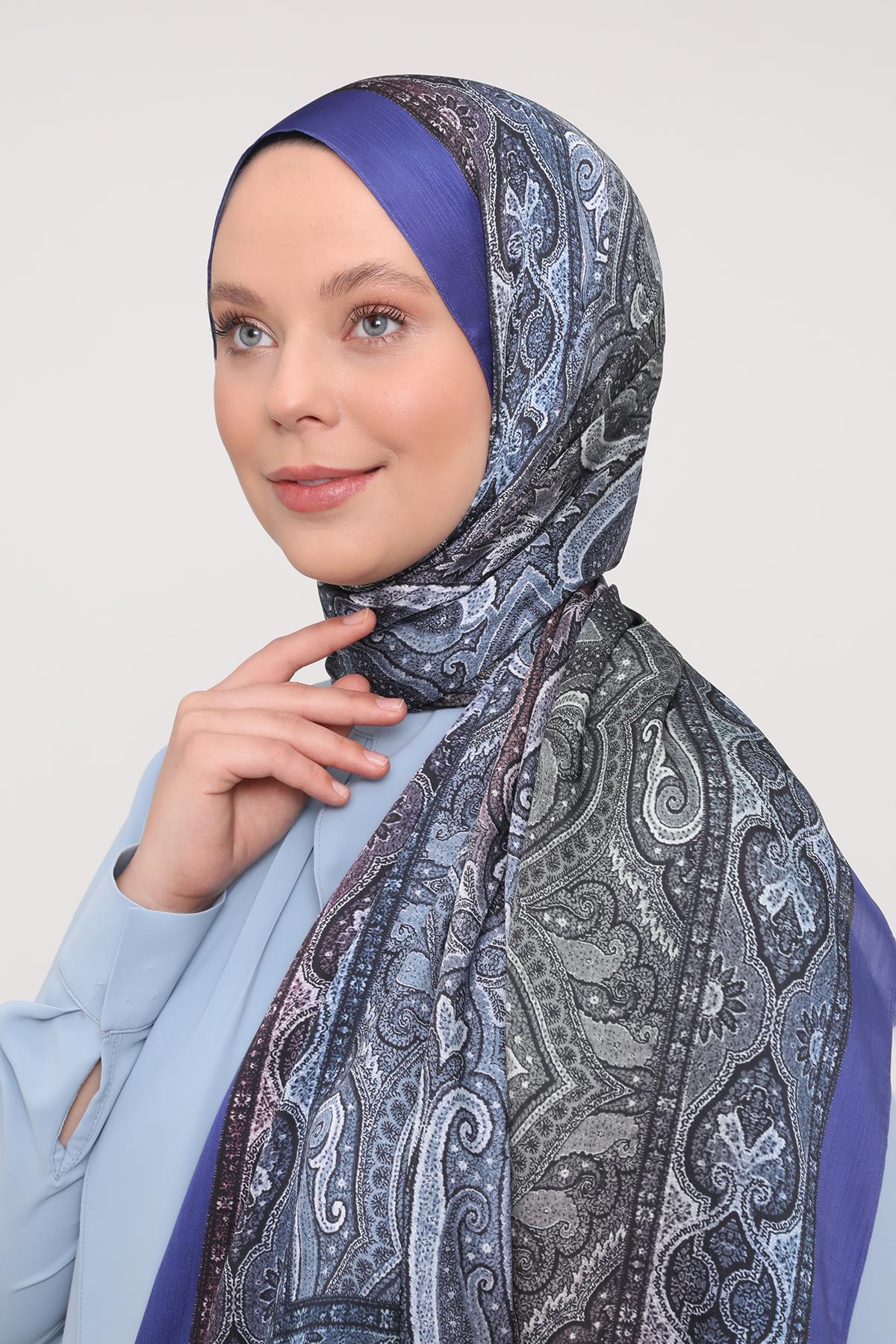 Fivescarf Saks Gölgeli Desen Brand Şal