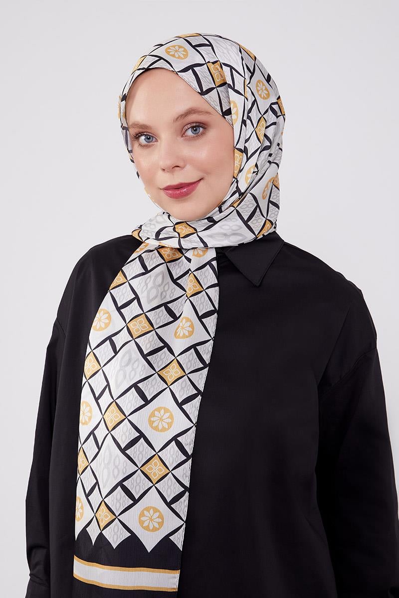 Fivescarf Siyah-Gold Damla Desen Brand Şal