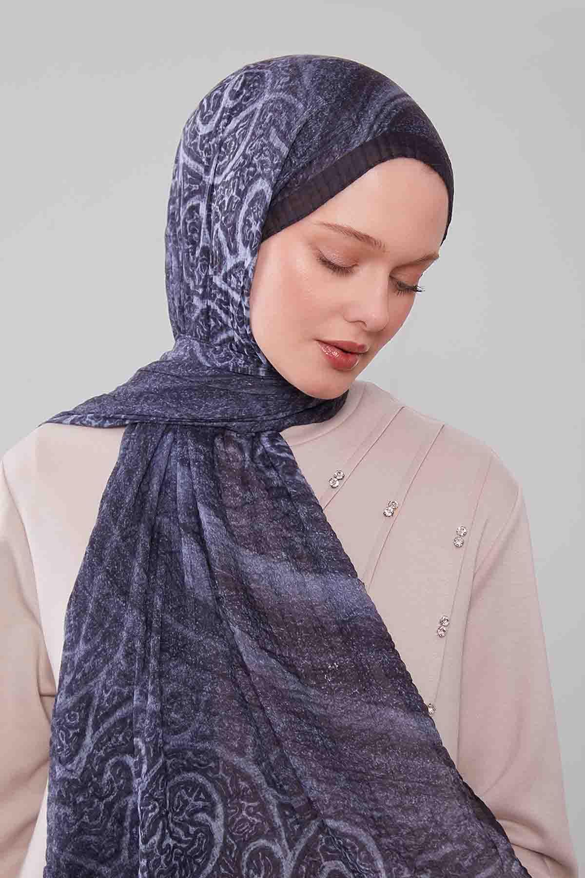 Fivescarf Siyah Karışık Müslin Cotton Şal