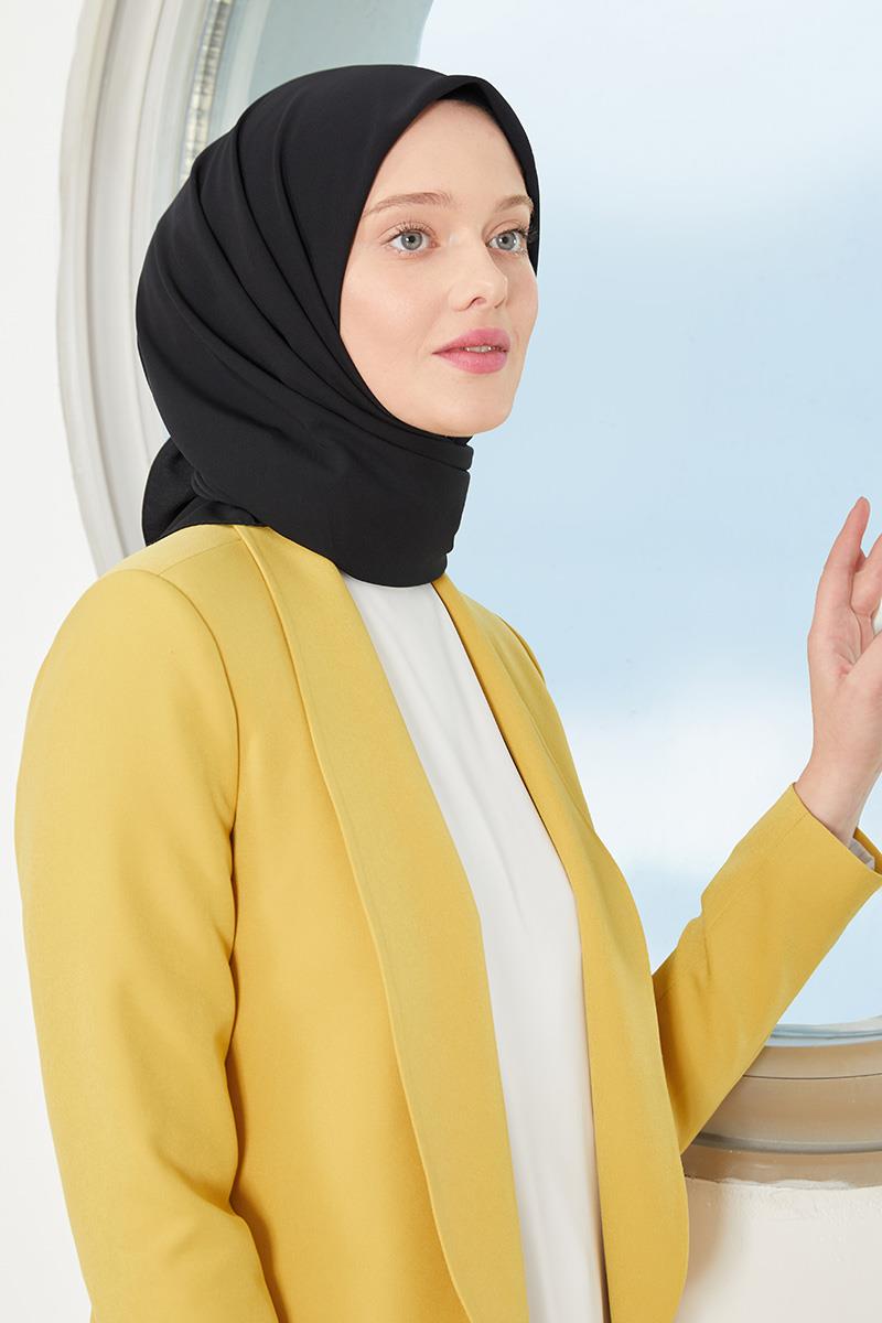 Fivescarf Siyah Medine İpeği Eşarp