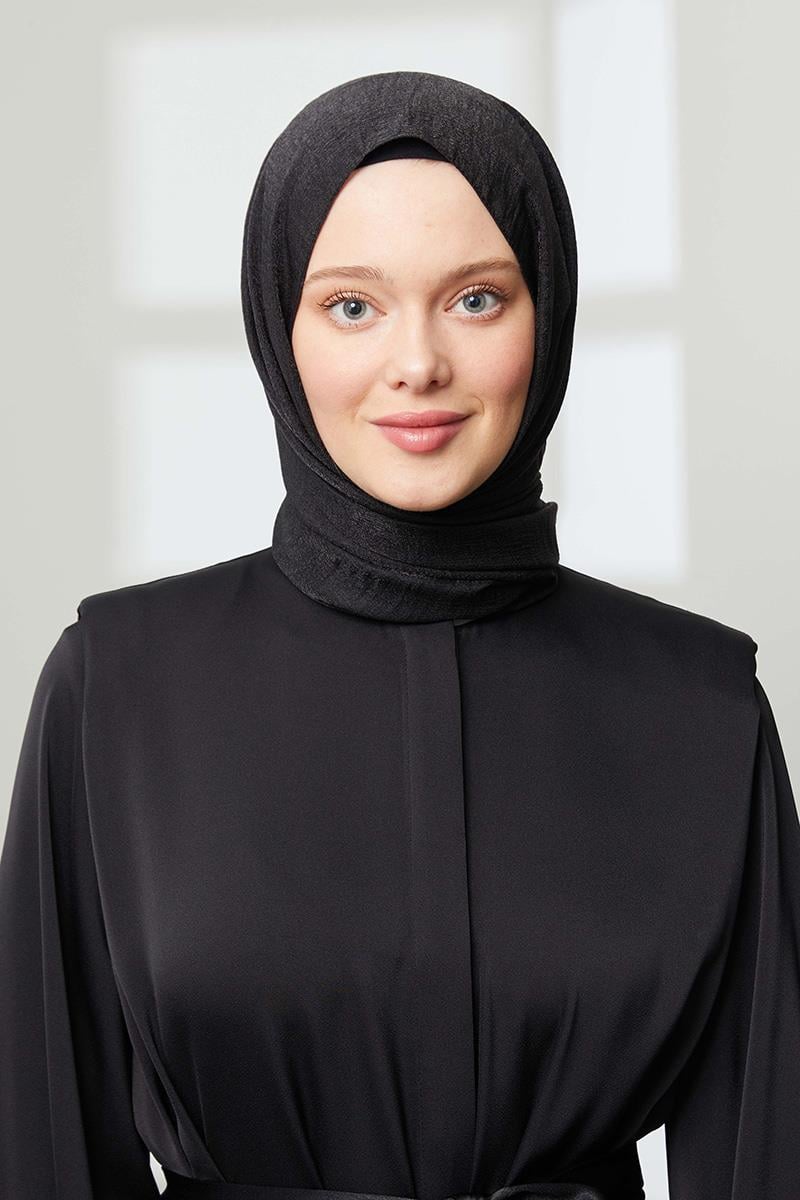 Fivescarf Siyah Pırıltı Şal