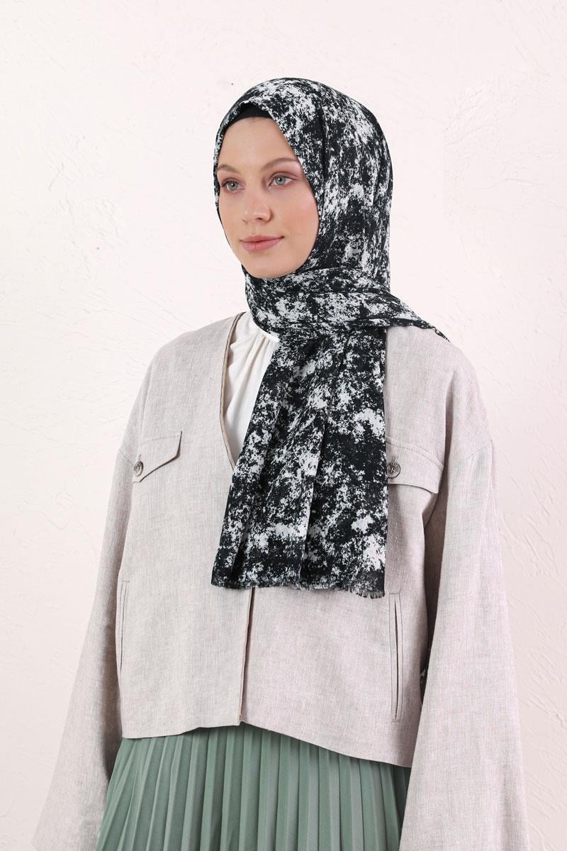 Fivescarf Siyah Relax Batik Şal