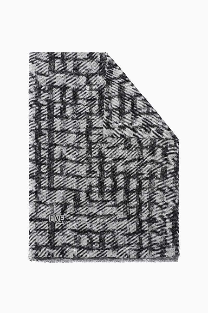 Fivescarf Siyah Relax Ekose Desen Şal