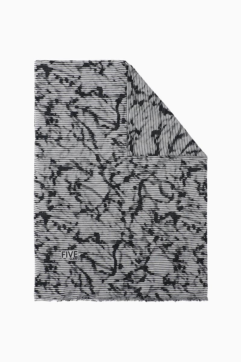Fivescarf Siyah Relax Mermer Desen Şal