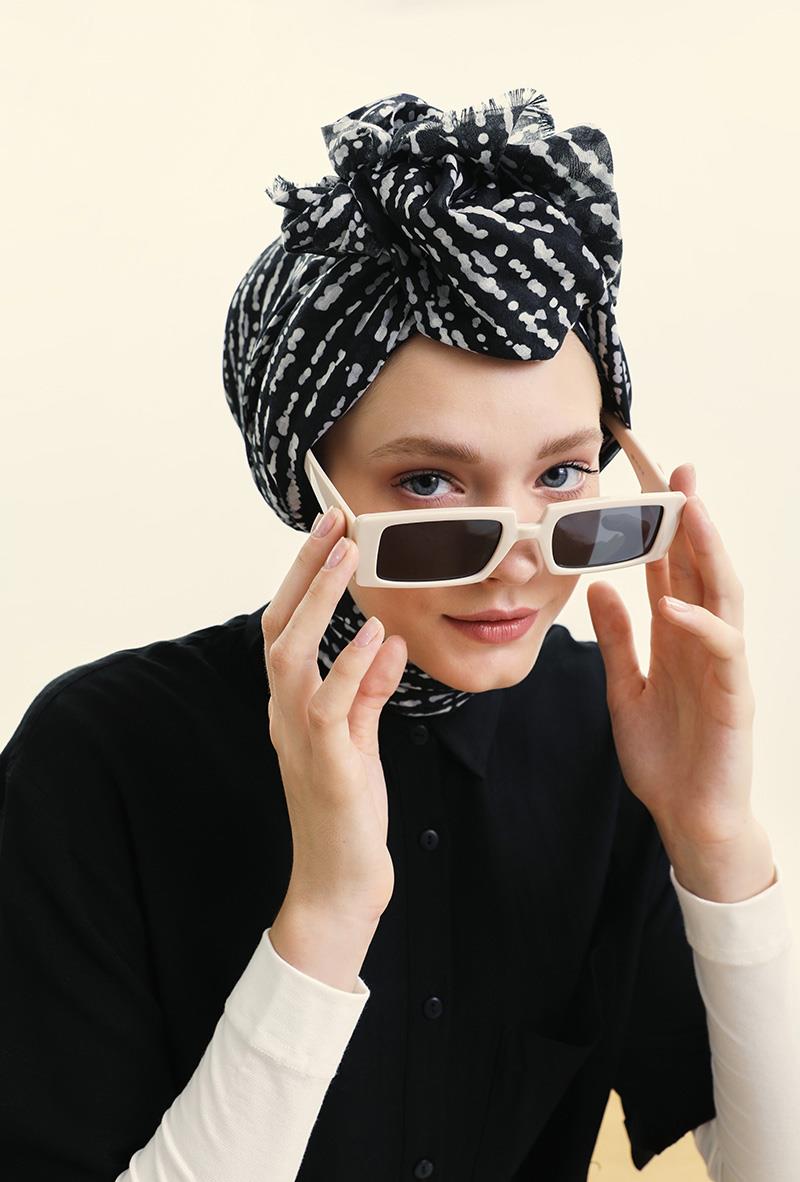 Fivescarf Siyah Relax Nokta Şal