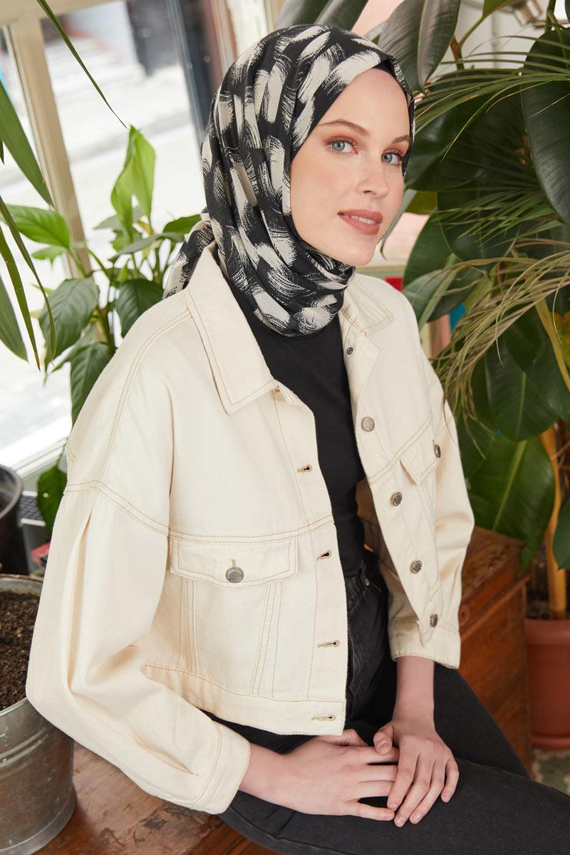Fivescarf Siyah Relax Sarmal Batik Şal