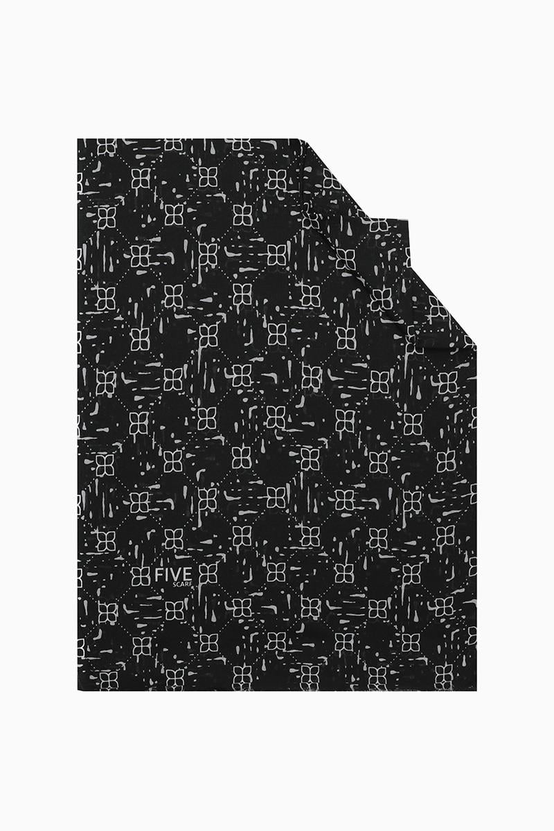 Fivescarf Siyah Relax Yaprak Şal