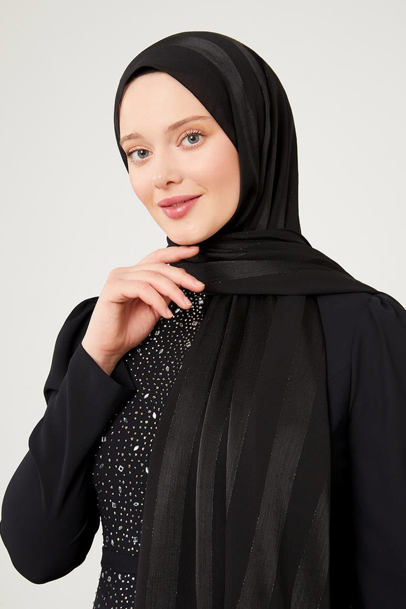 Fivescarf Siyah Sim Şeritli Tokyo Şal