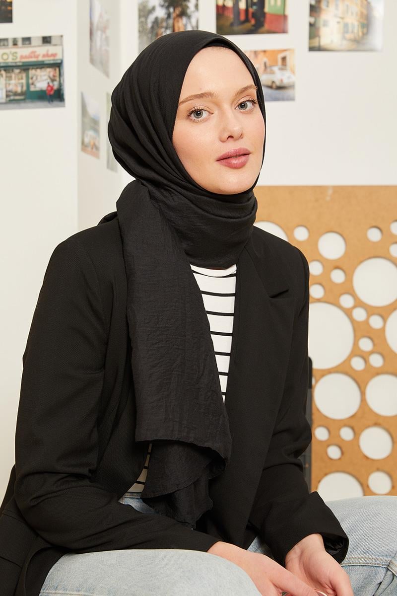 Fivescarf Siyah Touch Pamuk Şal