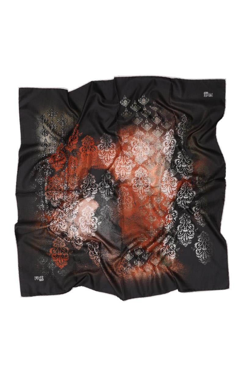 Fivescarf Siyah Twill Digital Eşarp