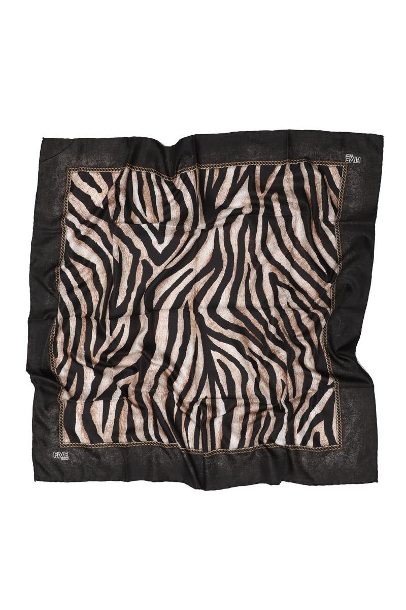 Fivescarf Siyah Twill Digital Eşarp
