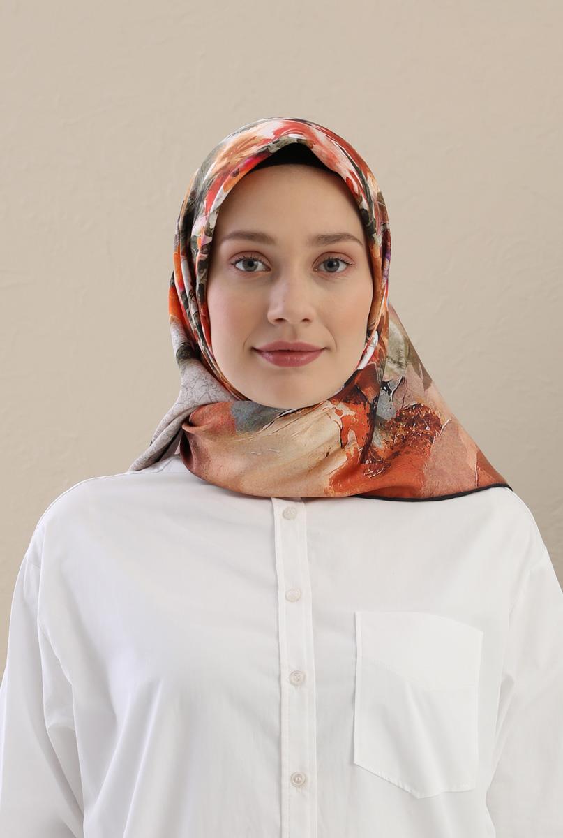 Fivescarf Siyah Twill Digital Eşarp