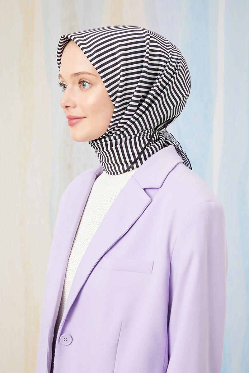 Fivescarf Siyah Twill Digital Eşarp