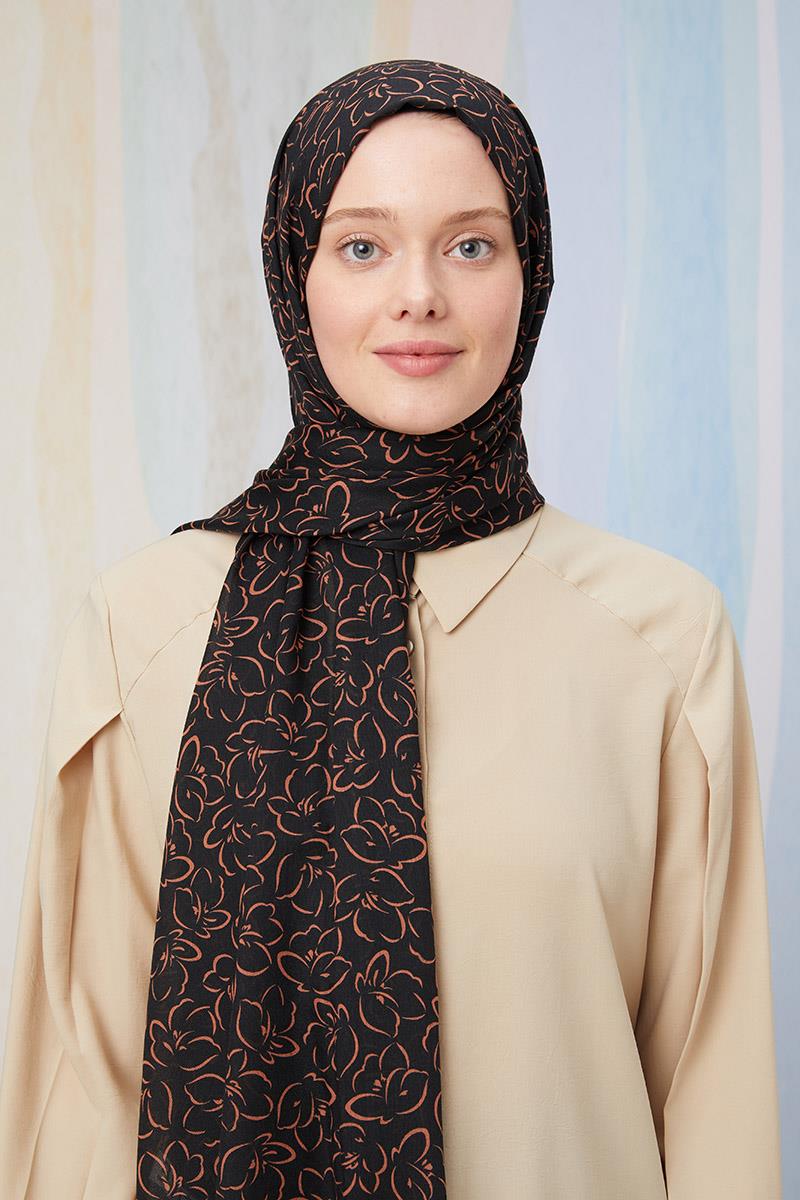 Fivescarf Somon Desenli Cotton Şal