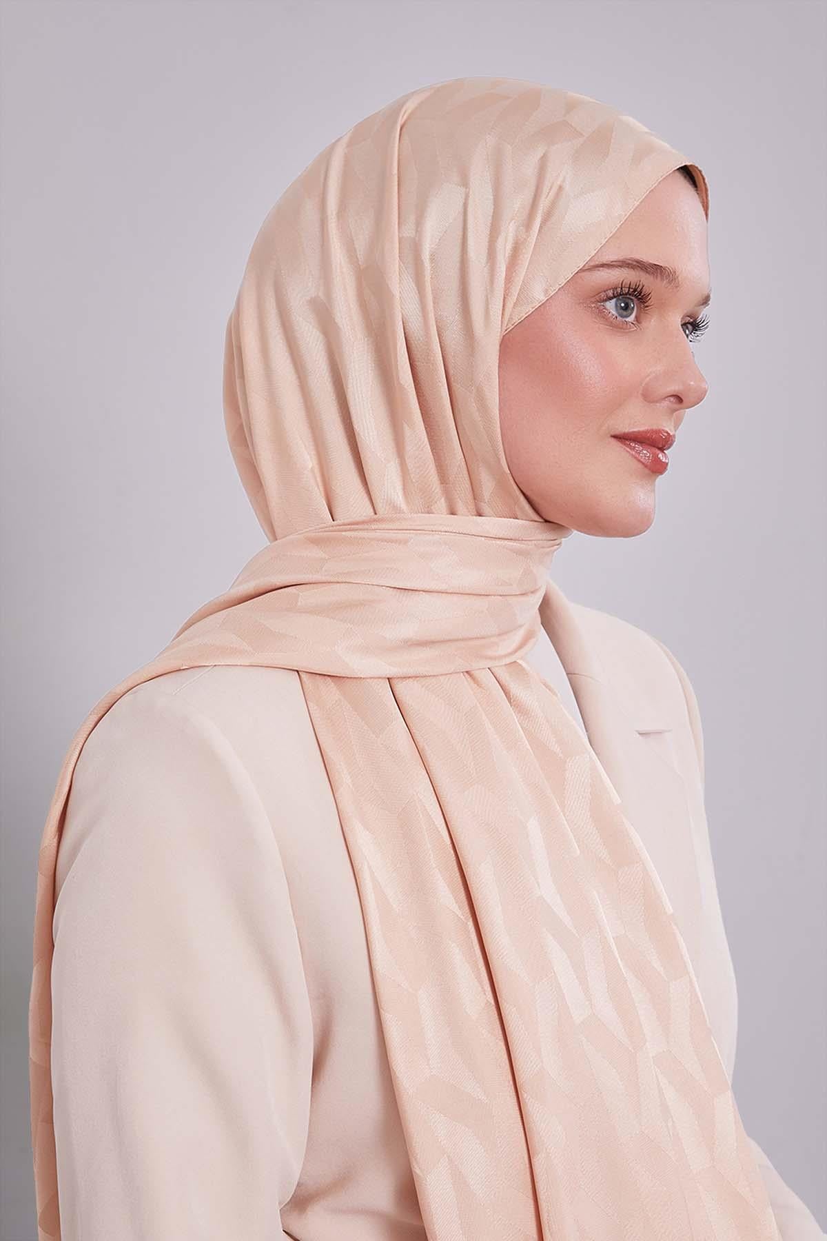 Fivescarf Somon Geometrik Desen Jakar Şal