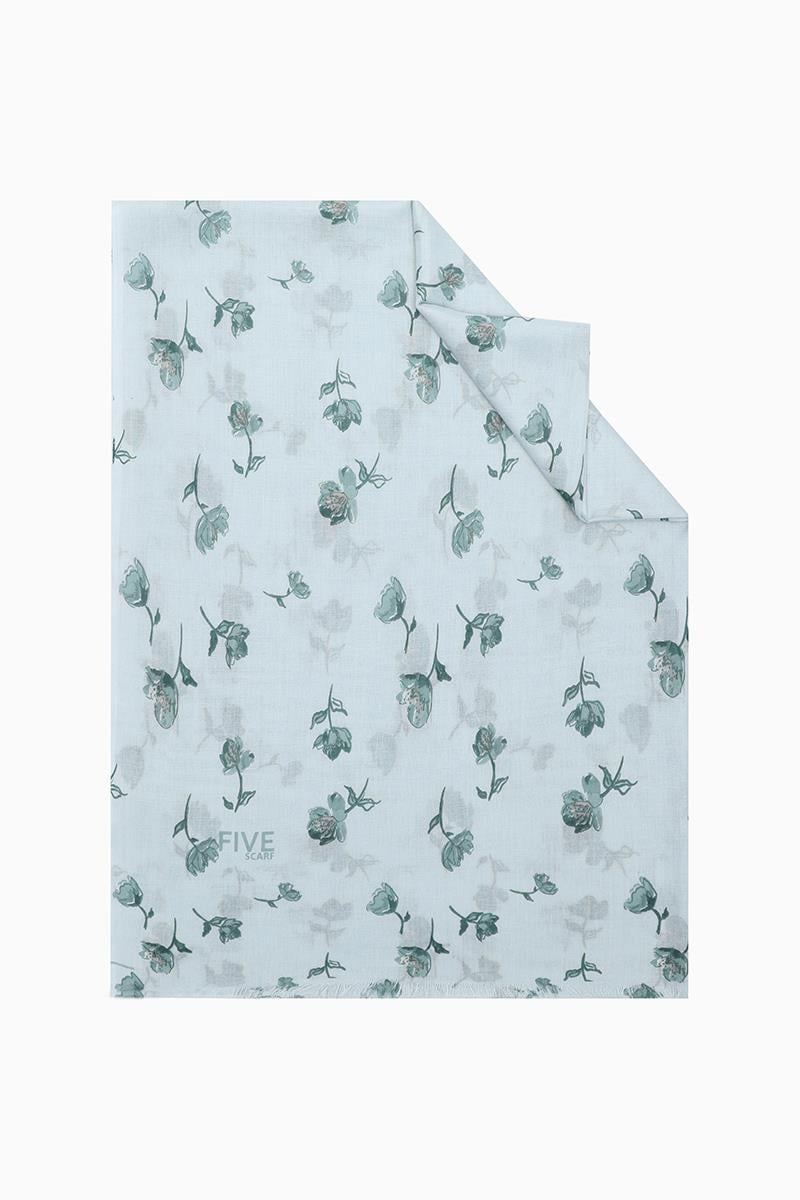 Fivescarf Su Yeşili Relax Gelincik Şal