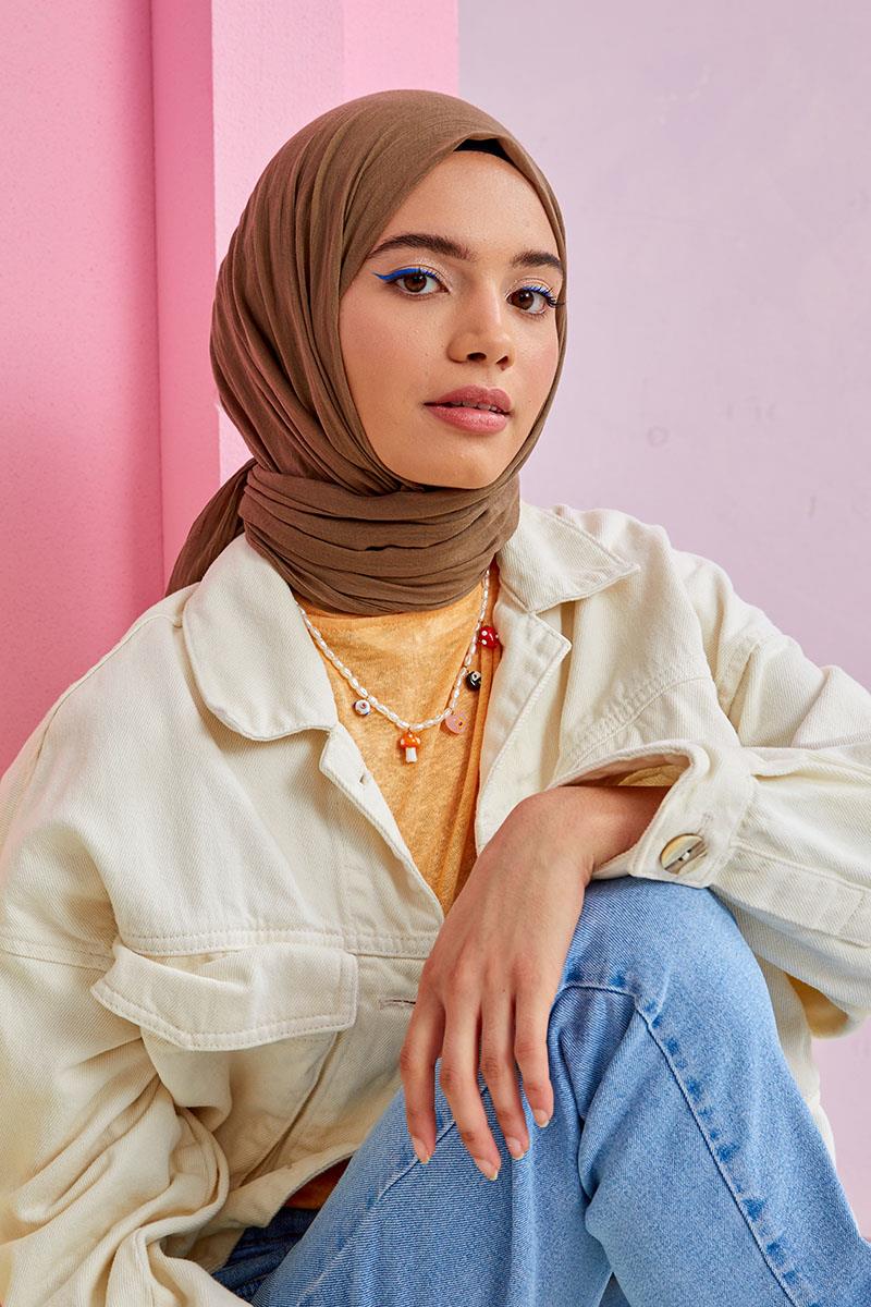 Fivescarf Sütlü Kahve Olay Pamuk Şal