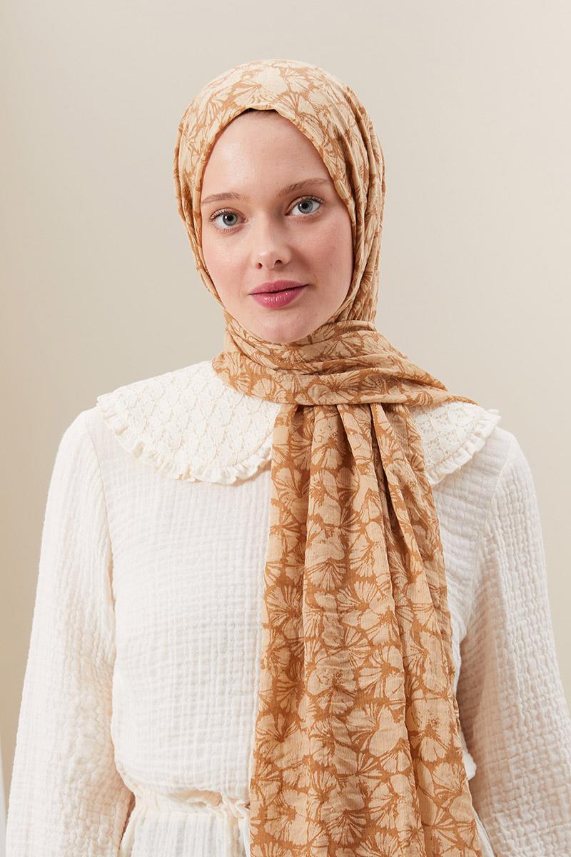 Fivescarf Sütlü Kahve Ortanca Comfort Line Şal
