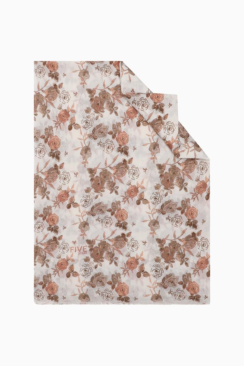 Fivescarf Sütlü Kahve Relax Rose Şal