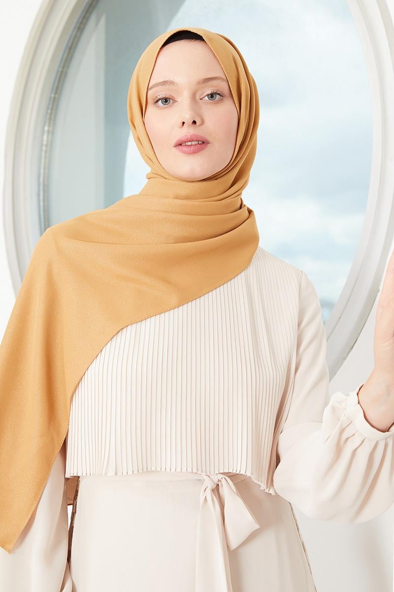 Fivescarf Sütlü Kahve Simli Otto Abiye Şal